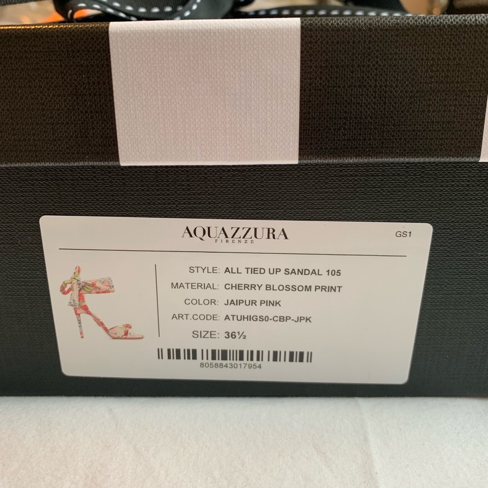 NEW Aquazzura All Tied Up Sandal in Cherry Blossom - Picture 7 of 7